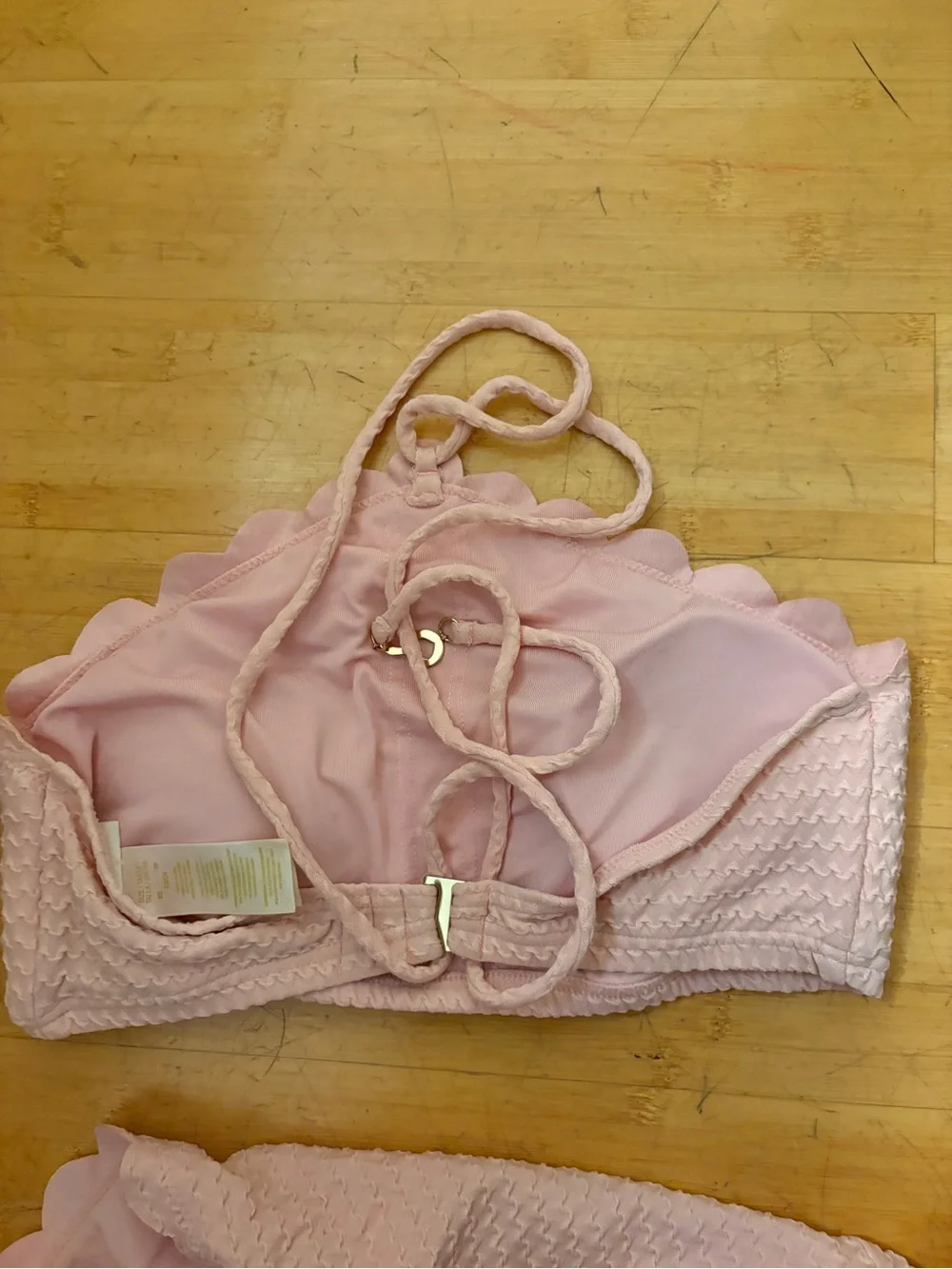 Scalloped Textured Light Pink KAYE SPADE Bikini Set